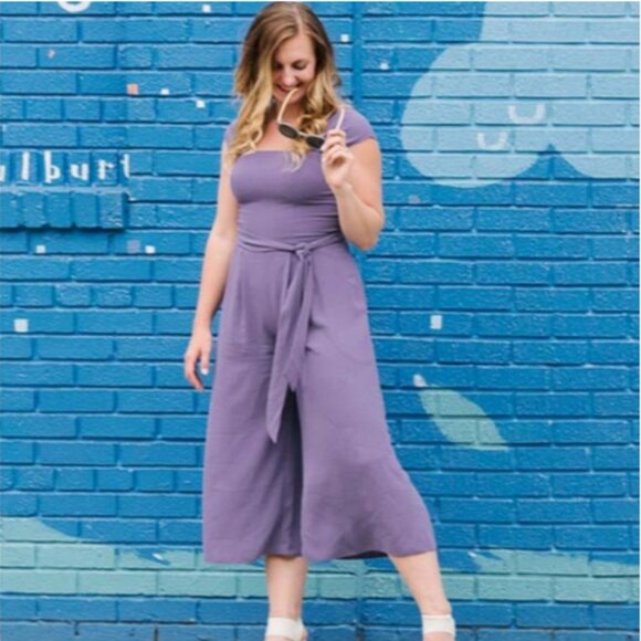 Gal Meets Glam Collection - Veronica Jumpsuit - Lavender Purple Romper - Picture 5 of 8